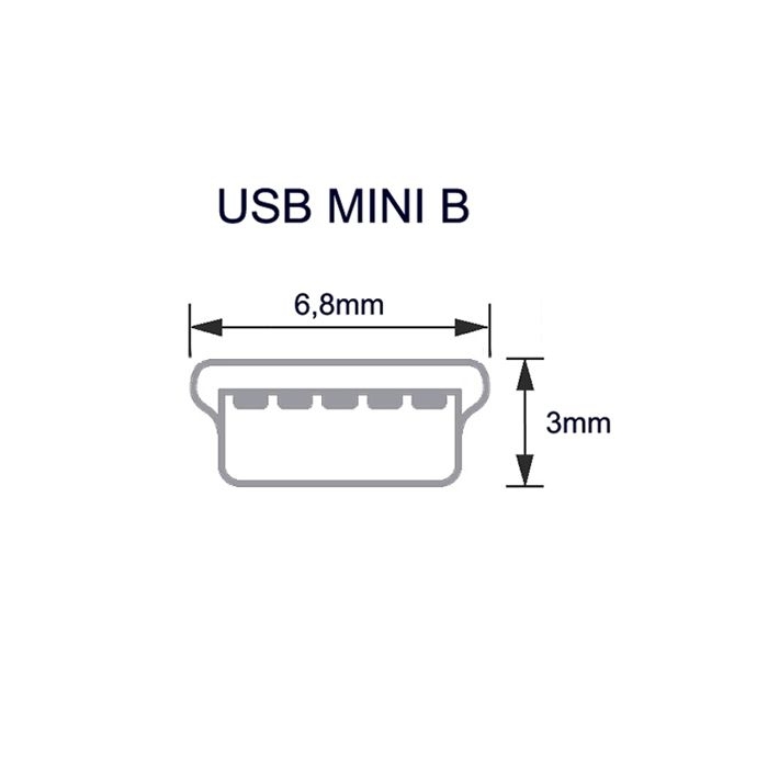 USB 2.0 Kabel: A an Mini-B, PREMIUM+, 2 Feriitkerne, extra dicke 5V-Adern, 5m
