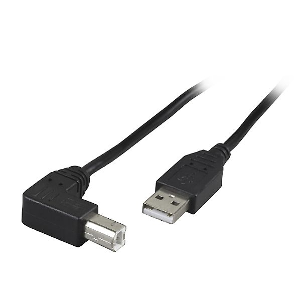 USB-Kabel Stecker B 90° abgewinkelt nach UNTEN 50cm
