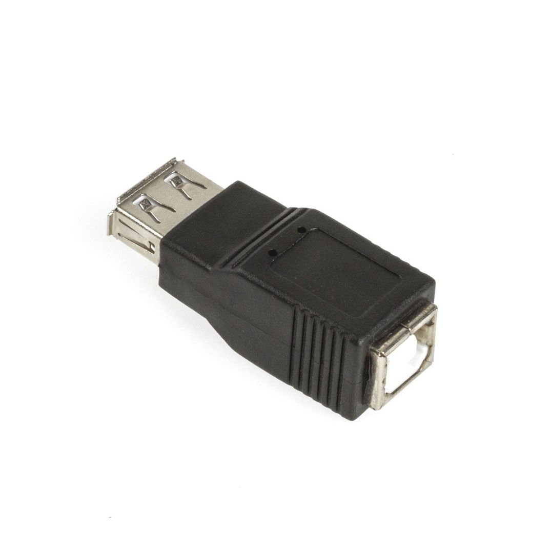 USB 2.0 Adapter mit A weiblich auf B weiblich, schwarz USB 2.0 Adapter mit A weiblich auf B weiblich, schwarz