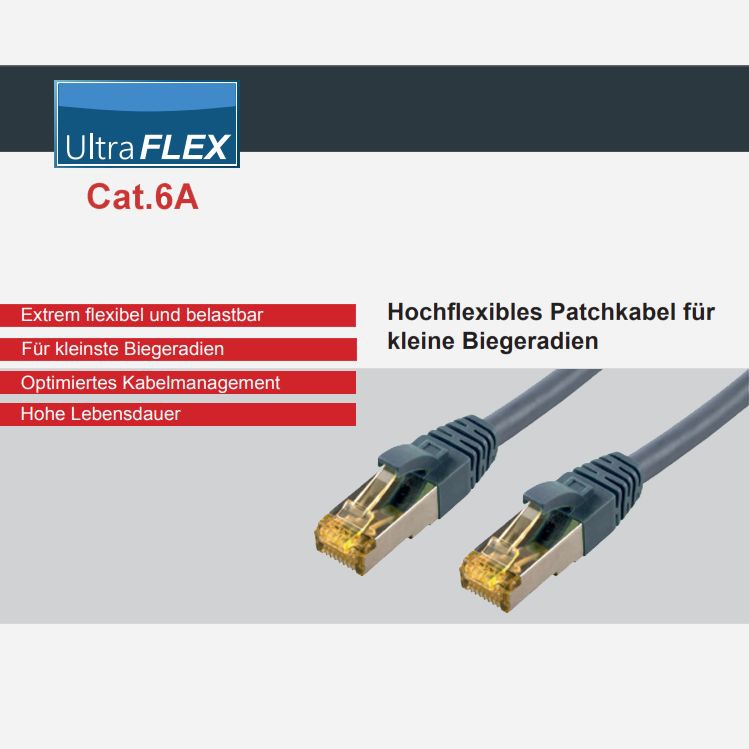 Cat.6a ULTRA FLEX Netzwerkkabel LSZH S/FTP PIMF 2m Cat.6a ULTRA FLEX Netzwerkkabel LSZH S/FTP PIMF 2m