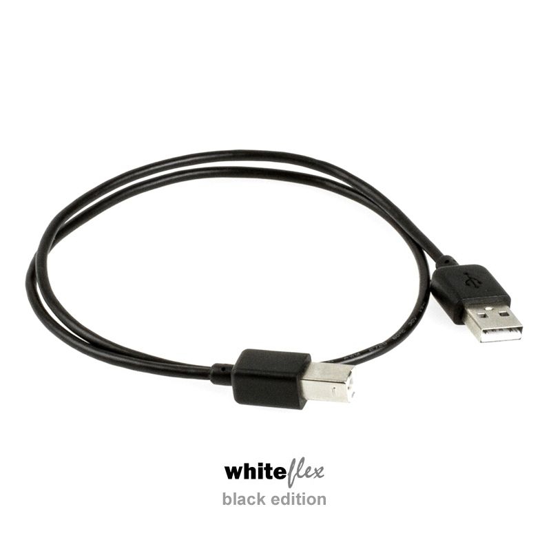 WHITEFLEX Black Edition USB 2.0 Kabel schwarz + flexibel 60cm WHITEFLEX Black Edition USB 2.0 Kabel schwarz + flexibel 60cm