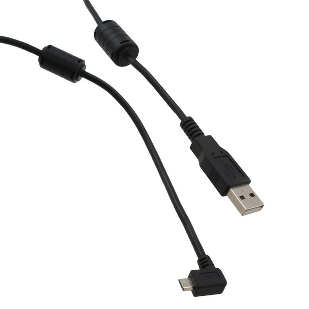 MICRO-USB-Kabel: A-Stecker auf Micro-B 90° WINKEL RECHTS 2x Ferrit 50cm