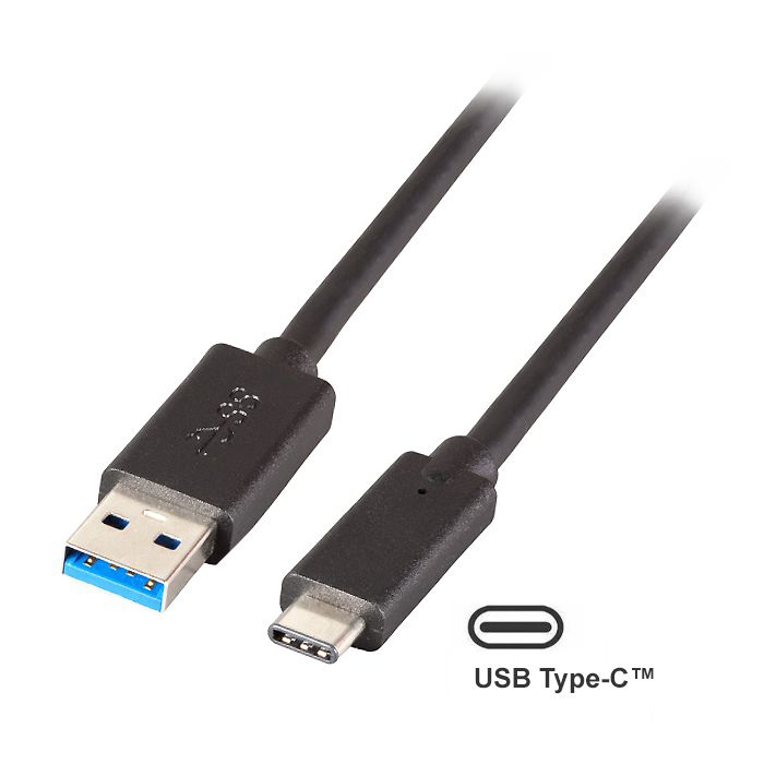USB-Schnell-Ladekabel Type-C™ Stecker auf USB 3.0 A Stecker, 5Gbps, 50cm