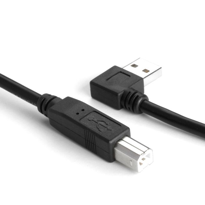 USB 2.0 Kabel AB, Stecker A abgewinkelt RECHTS, 3m