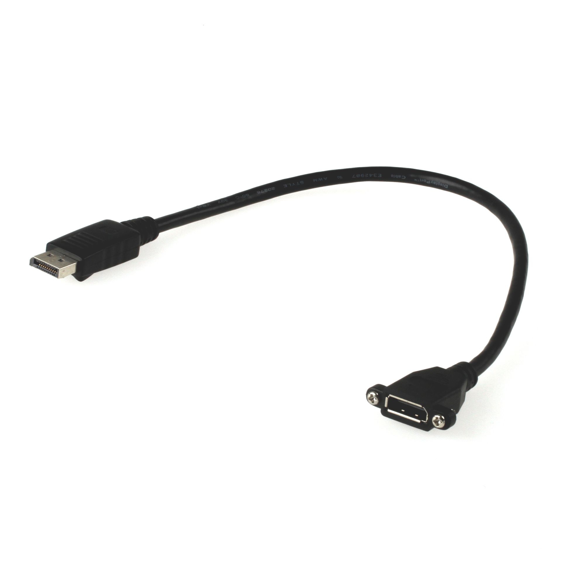 DisplayPort Montagekabel, DP Buchse anschraubbar an DP Stecker, 40cm DisplayPort Montagekabel, DP Buchse anschraubbar an DP Stecker, 40cm