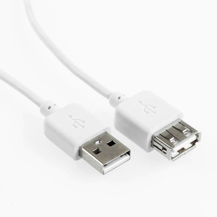 WHITEFLEX USB-Verlängerung AA 2m WEISS