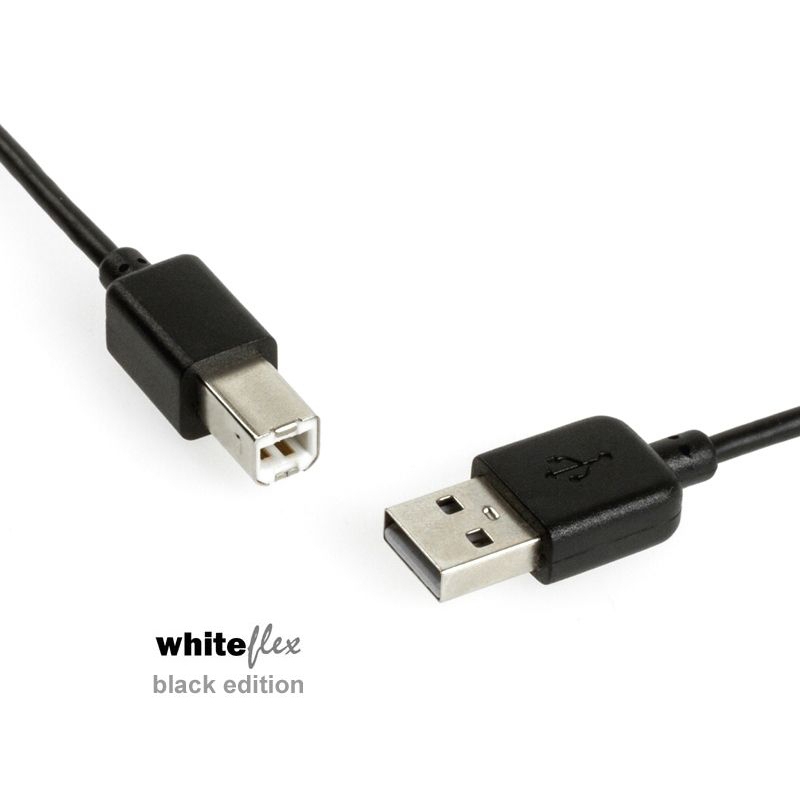 WHITEFLEX Black Edition USB 2.0 Kabel schwarz + flexibel 30cm WHITEFLEX Black Edition USB 2.0 Kabel schwarz + flexibel 30cm