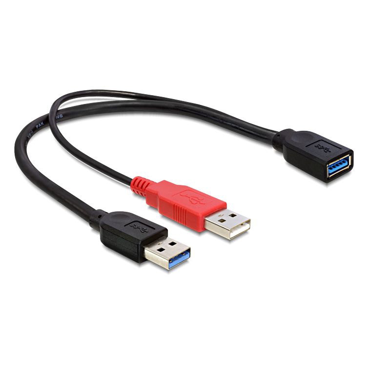 USB 3.0 DUAL Powerkabel mit 1x A-Buchse auf 2x A-Stecker USB 3.0 DUAL Powerkabel mit 1x A-Buchse auf 2x A-Stecker