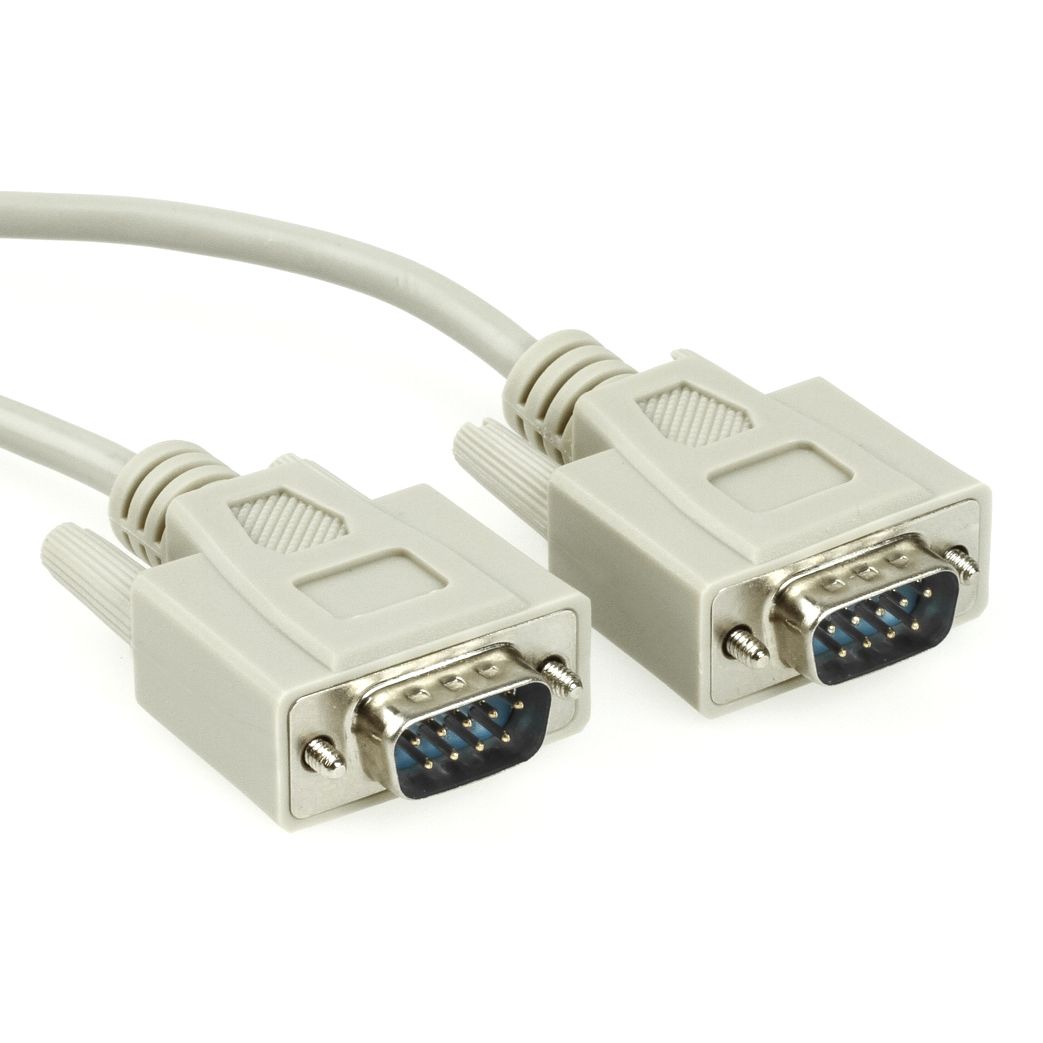 Serielles Kabel mit 2x DSub-9 männlich, 2m, z.B. für RS232