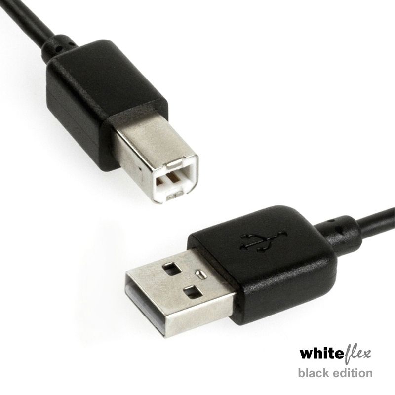 WHITEFLEX Black Edition USB 2.0 Kabel schwarz + flexibel 2m WHITEFLEX Black Edition USB 2.0 Kabel schwarz + flexibel 2m
