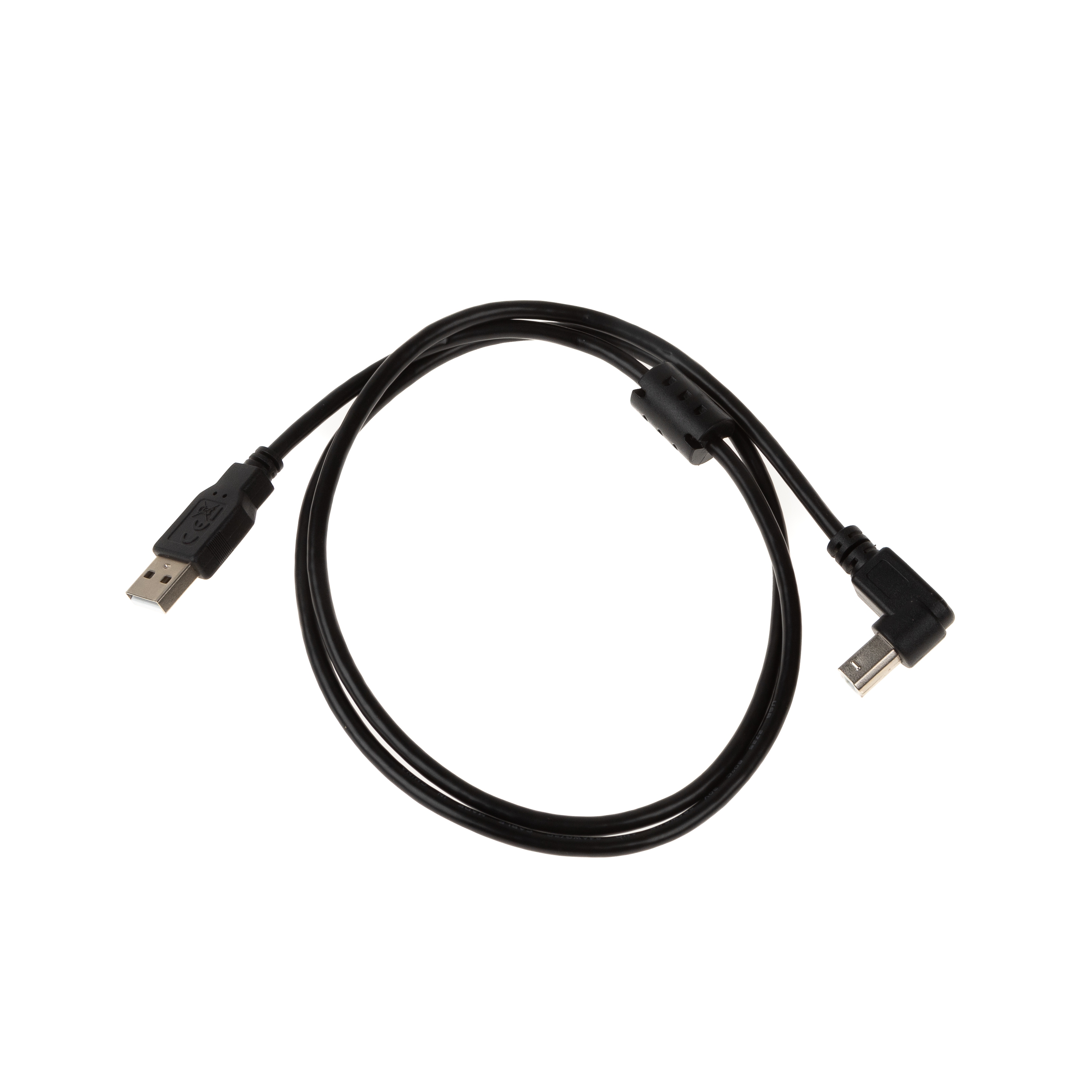 USB 2.0 Kabel mit B-Winkelstecker (90° NACH UNTEN) und Ferritkern 1m USB 2.0 Kabel mit B-Winkelstecker (90° NACH UNTEN) und Ferritkern 1m