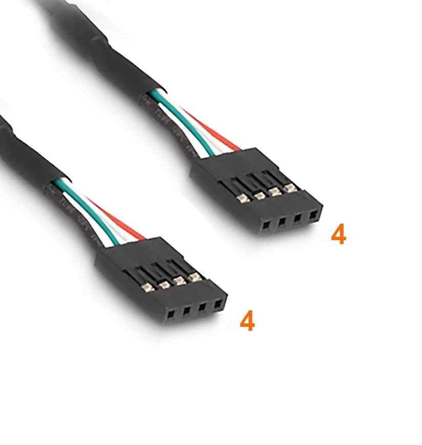 Internes USB-Kabel 2x 4-poliger Boardanschluss 40cm, 2.54mm Raster, USB 2.0