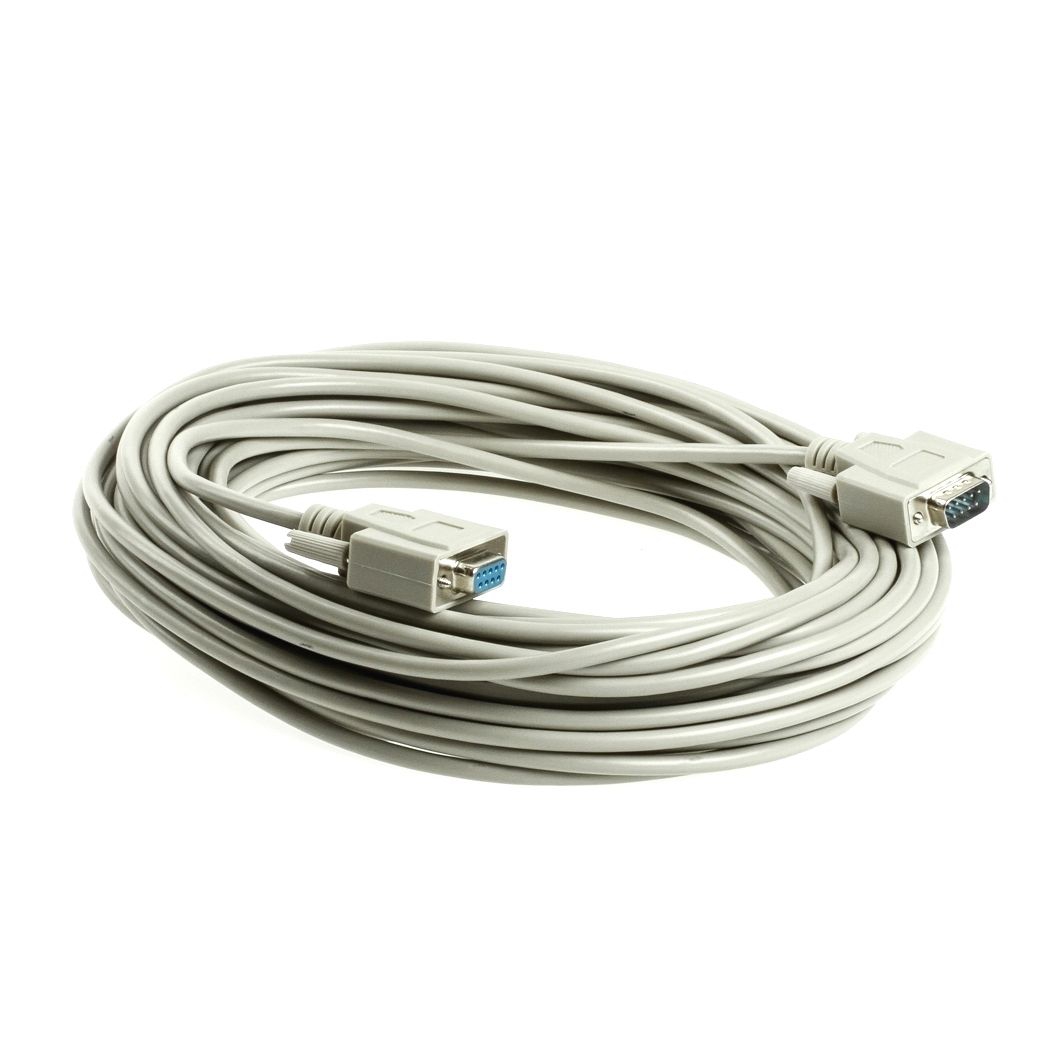 Serielles Kabel DSub-9-Stecker an DSub-9-Buchse, 20m, z.B. für RS232 Serielles Kabel DSub-9-Stecker an DSub-9-Buchse, 20m, z.B. für RS232