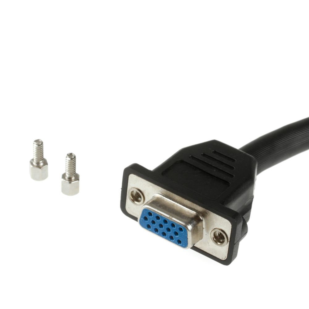 Montagebuchse VGA für Einbau 2x HD-DSub-15 Buchse mit Kabel 20cm