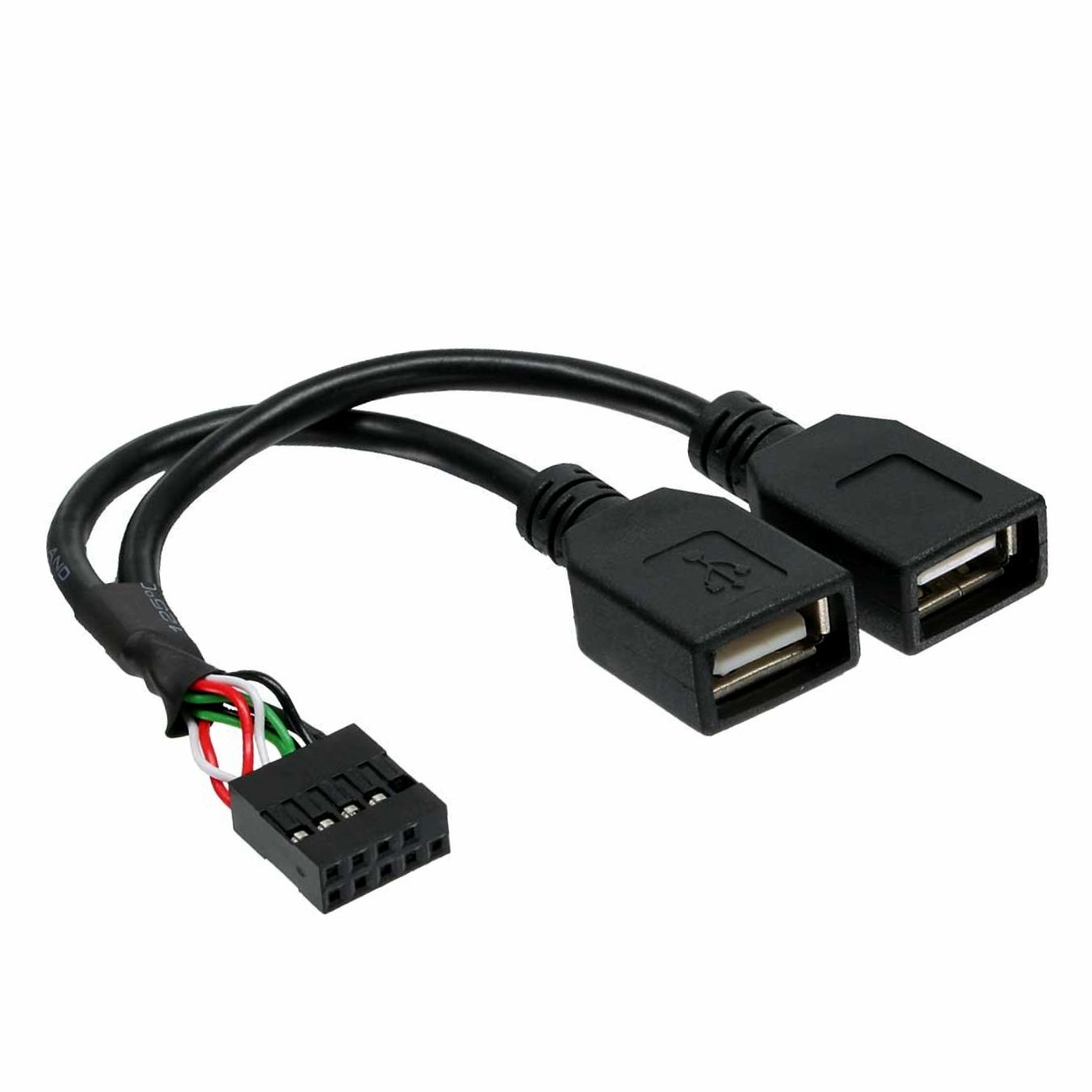 USB 2.0 Adapterkabel 2x A-Buchse an 10pol Pfostenfeld USB 2.0 Adapterkabel 2x A-Buchse an 10pol Pfostenfeld