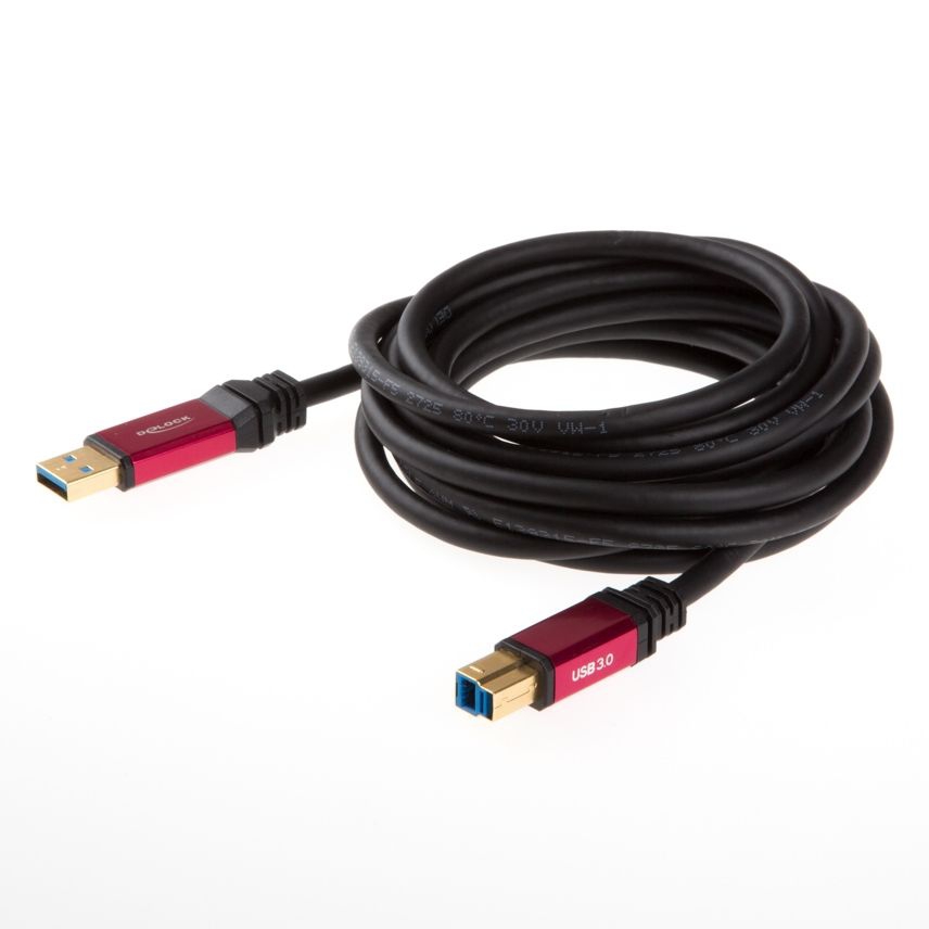 USB 3.0 Kabel AB PREMIUM-Qualität mit Metallsteckern 3m