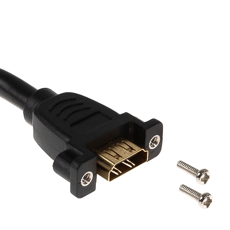 HDMI Panel Montagekabel, A Buchse anschraubbar an A Stecker, 4K2K, 1m