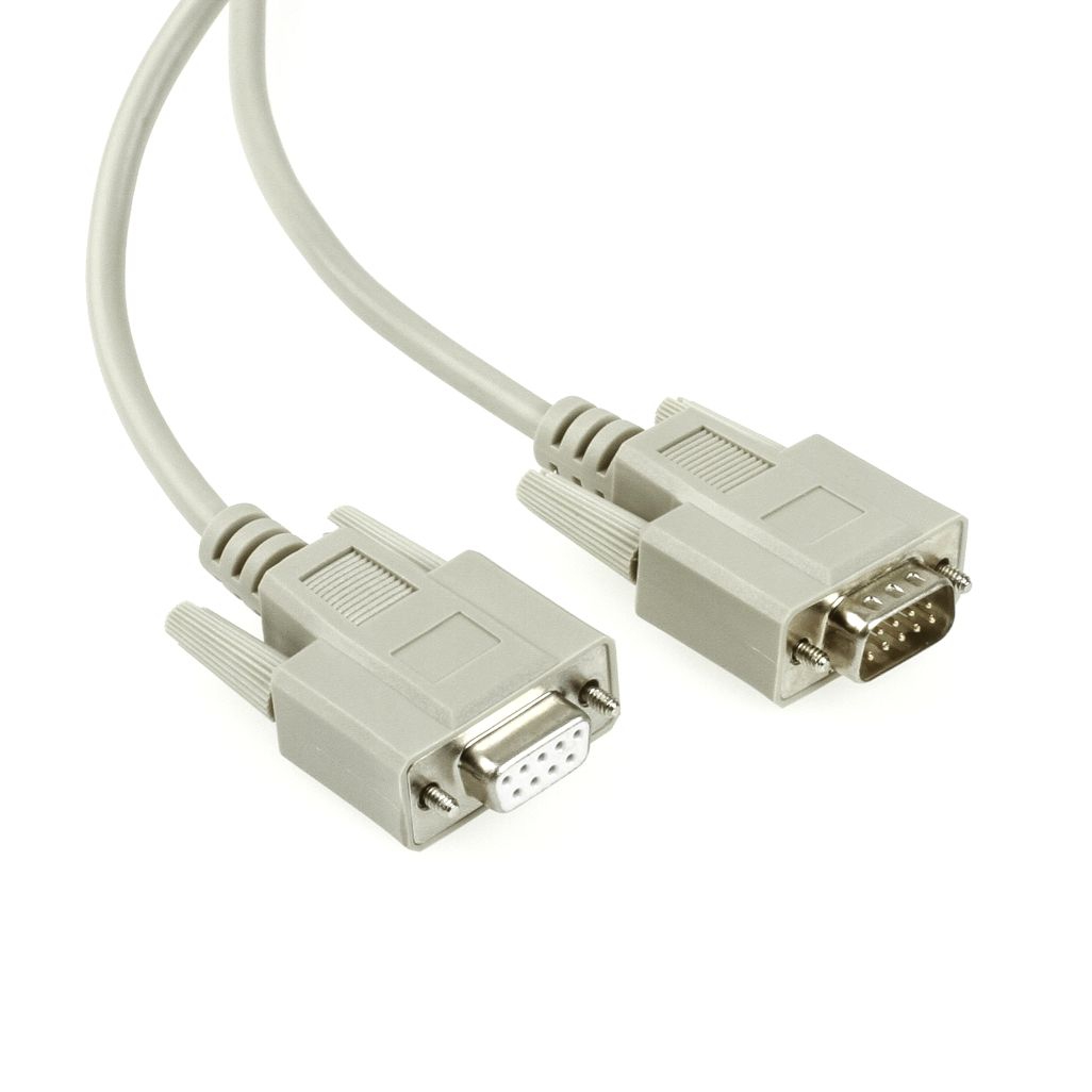 Serielles Kabel DSub-9-Stecker an DSub-9-Buchse, 7m, z.B. für RS232 Serielles Kabel DSub-9-Stecker an DSub-9-Buchse, 7m, z.B. für RS232