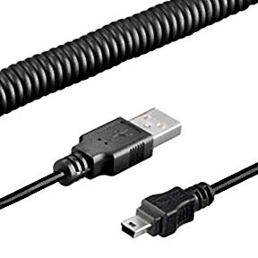 USB-Spiralkabel USB-A an MINI-B 40cm-100cm