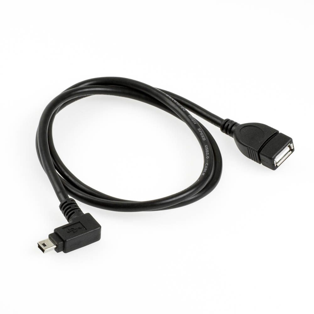 USB 2.0 Kabel Mini-B-Stecker WINKEL LINKS an A-Buchse, 80cm USB 2.0 Kabel Mini-B-Stecker WINKEL LINKS an A-Buchse, 80cm