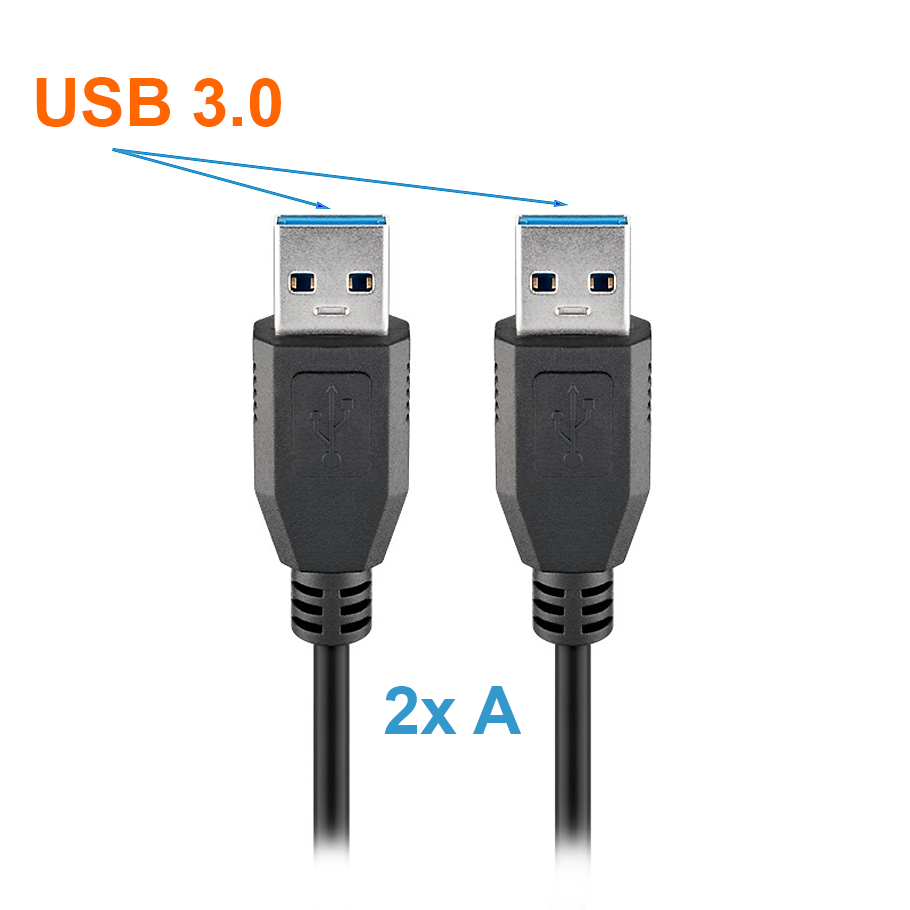 Spezielles USB 3.0 Kabel mit 2x A Stecker 50cm kurz Spezielles USB 3.0 Kabel mit 2x A Stecker 50cm kurz