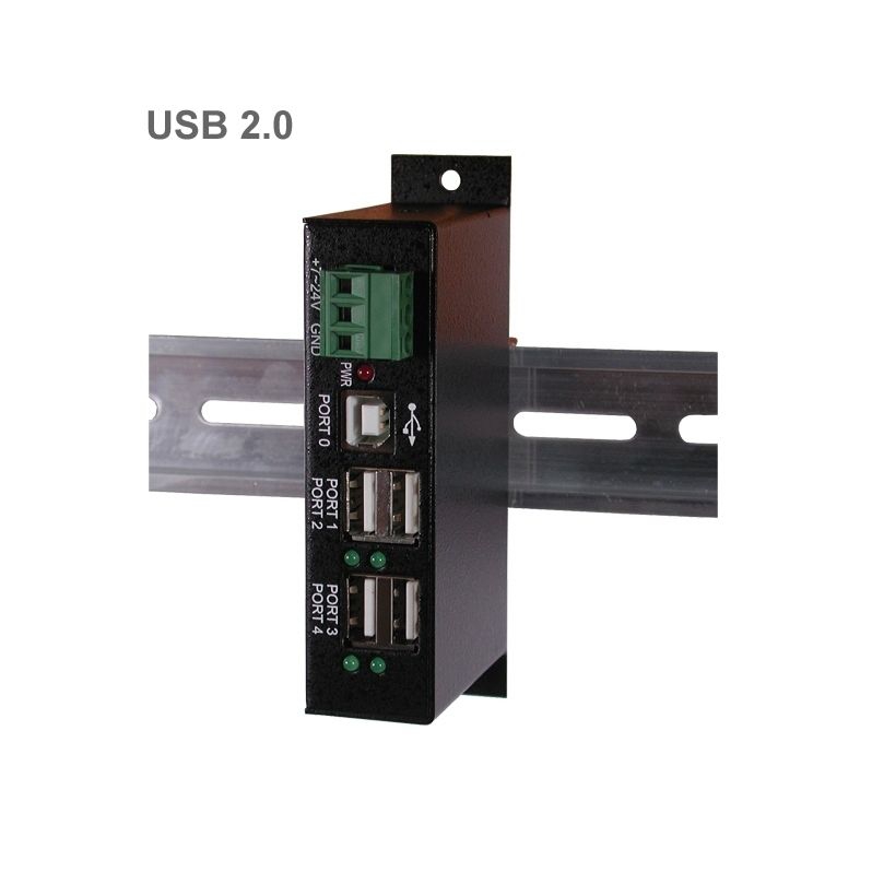 USB 2.0 HUB mit 4 Ports als DIN-RAIL-Version im Metall-Gehäuse, EX-1163HM