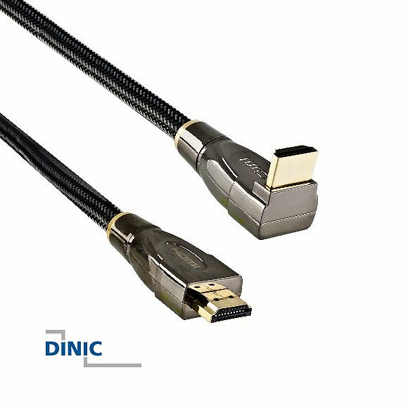90° gewinkeltes HDMI-Kabel in Premium-Qualität mit Stoff-Ummantelung, 2m