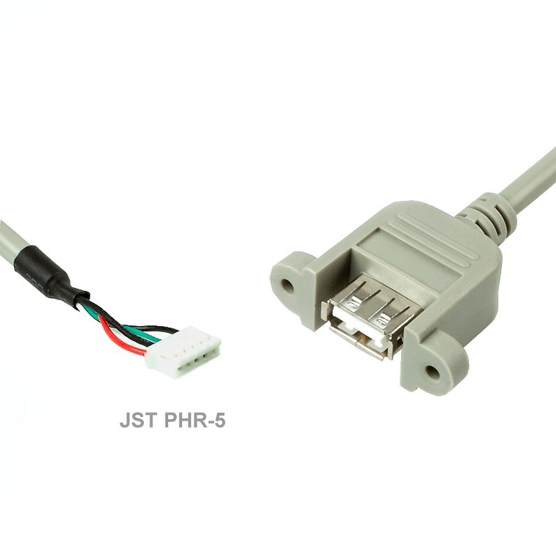 USB-Kabel A-Buchse anschraubbar an JST PHR5 40cm