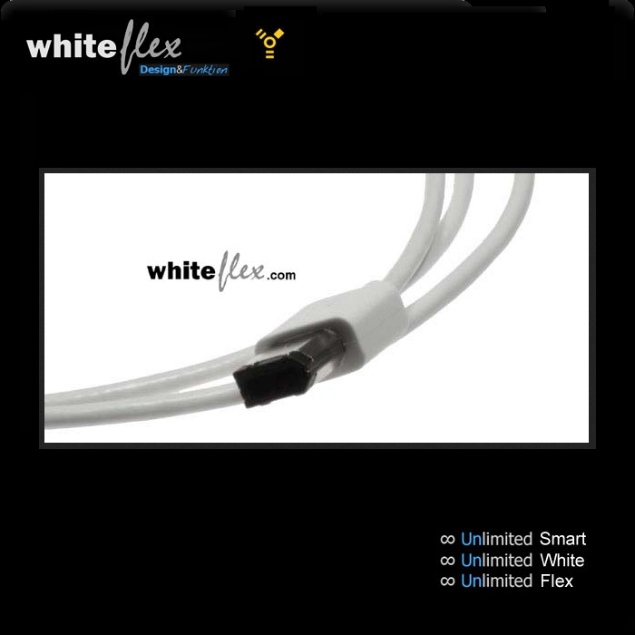 WHITEFLEX Firewire 400 Kabel 2x 6-polig weiss + flexibel 2m (Mindestbestellmenge 500 Stück) WHITEFLEX Firewire 400 Kabel 2x 6-polig weiss + flexibel 2m (Mindestbestellmenge 500 Stück)