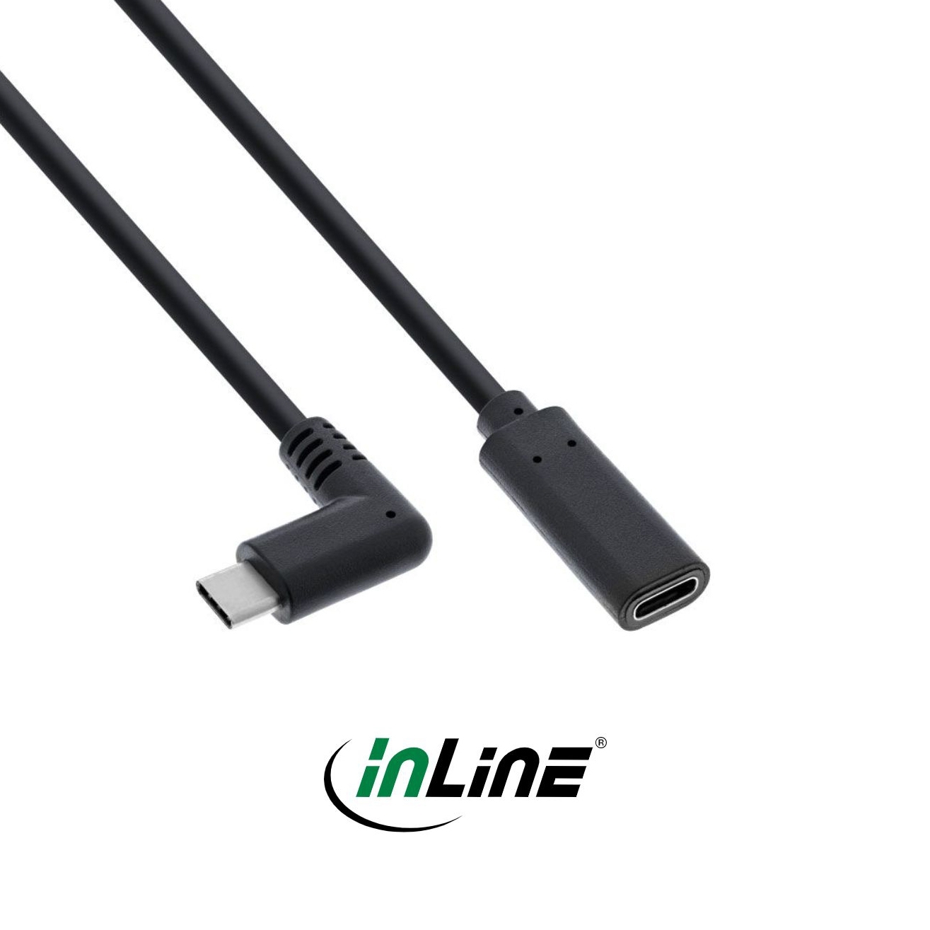 USB-Verlängerungskabel Type-C™ Winkelstecker auf C Buchse, 3A, 1m