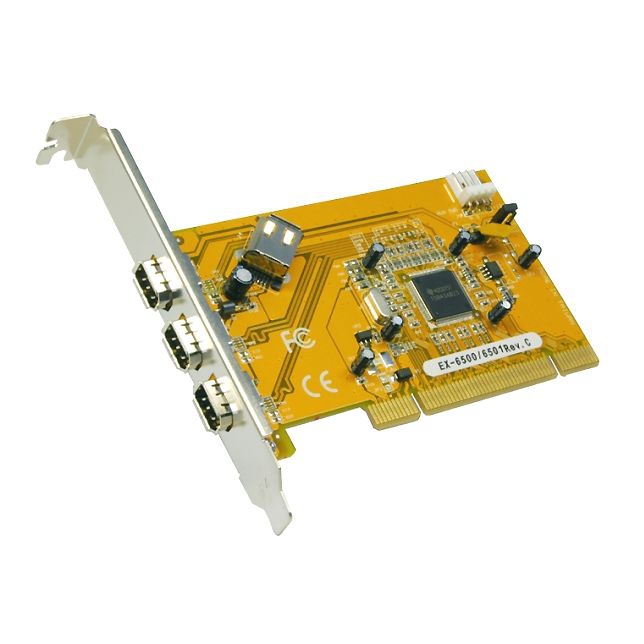 Firewire 400 PCI Karte mit Texas Instruments Chip 3+1 Ports Firewire 400 PCI Karte mit Texas Instruments Chip 3+1 Ports