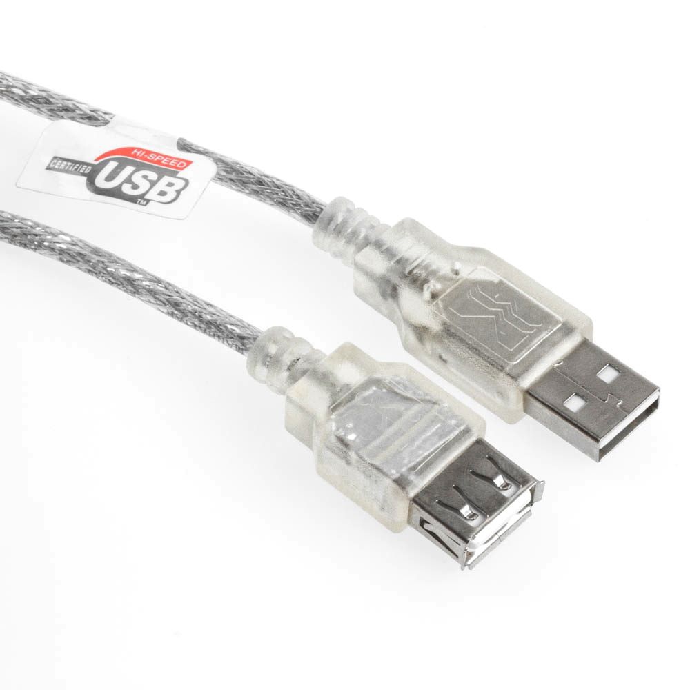 USB 2.0 Verlängerungskabel PREMIUM-Qualität silber 5m