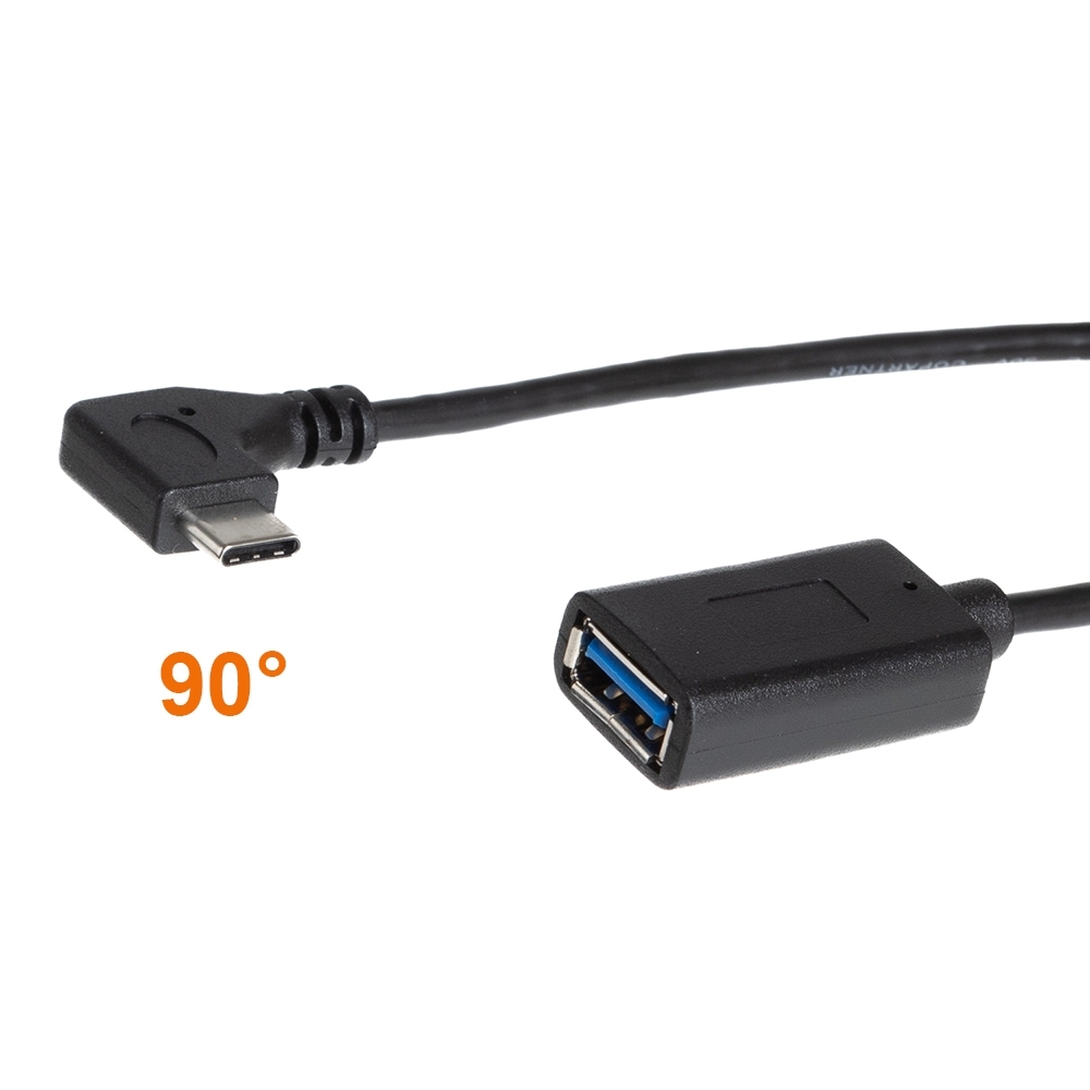 Kabel USB 3.1 Type-C™ Stecker gewinkelt auf USB 3.0 A Buchse 50cm
