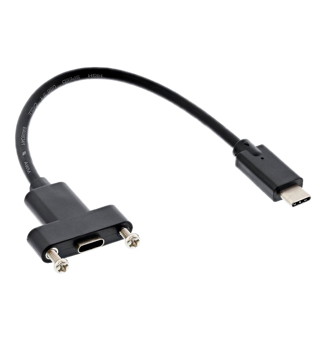 USB Type-C™ Panel Montagekabel Buchse-Stecker, 20cm USB Type-C™ Panel Montagekabel Buchse-Stecker, 20cm