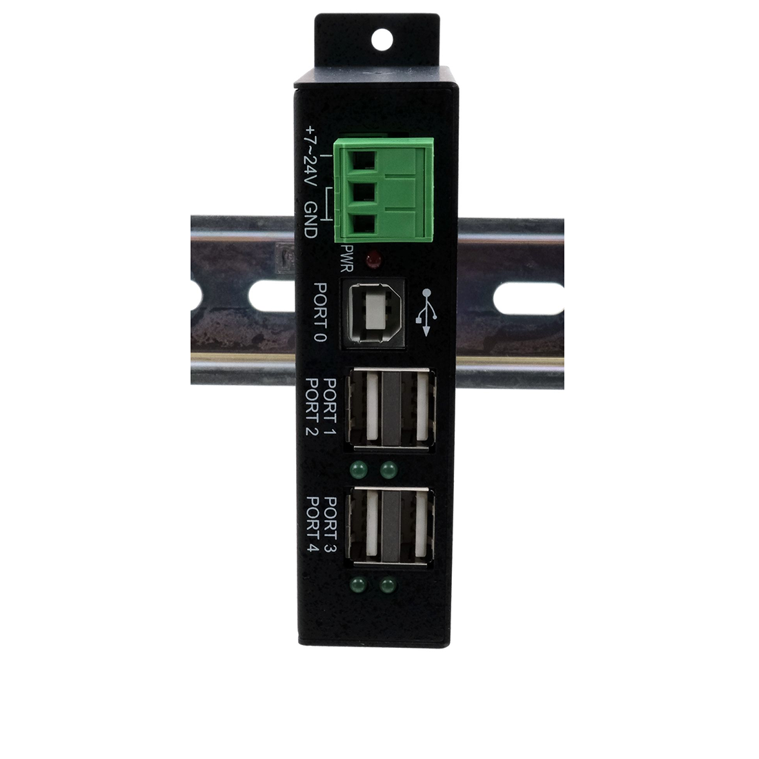 4-Port USB 2.0 Metall-HUB mit 15KV ESD Überspannungsschutz DIN-RAIL EXSYS