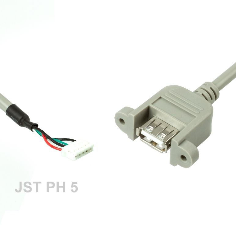 USB-Kabel A-Buchse anschraubbar an JST PHR5 ca. 35cm