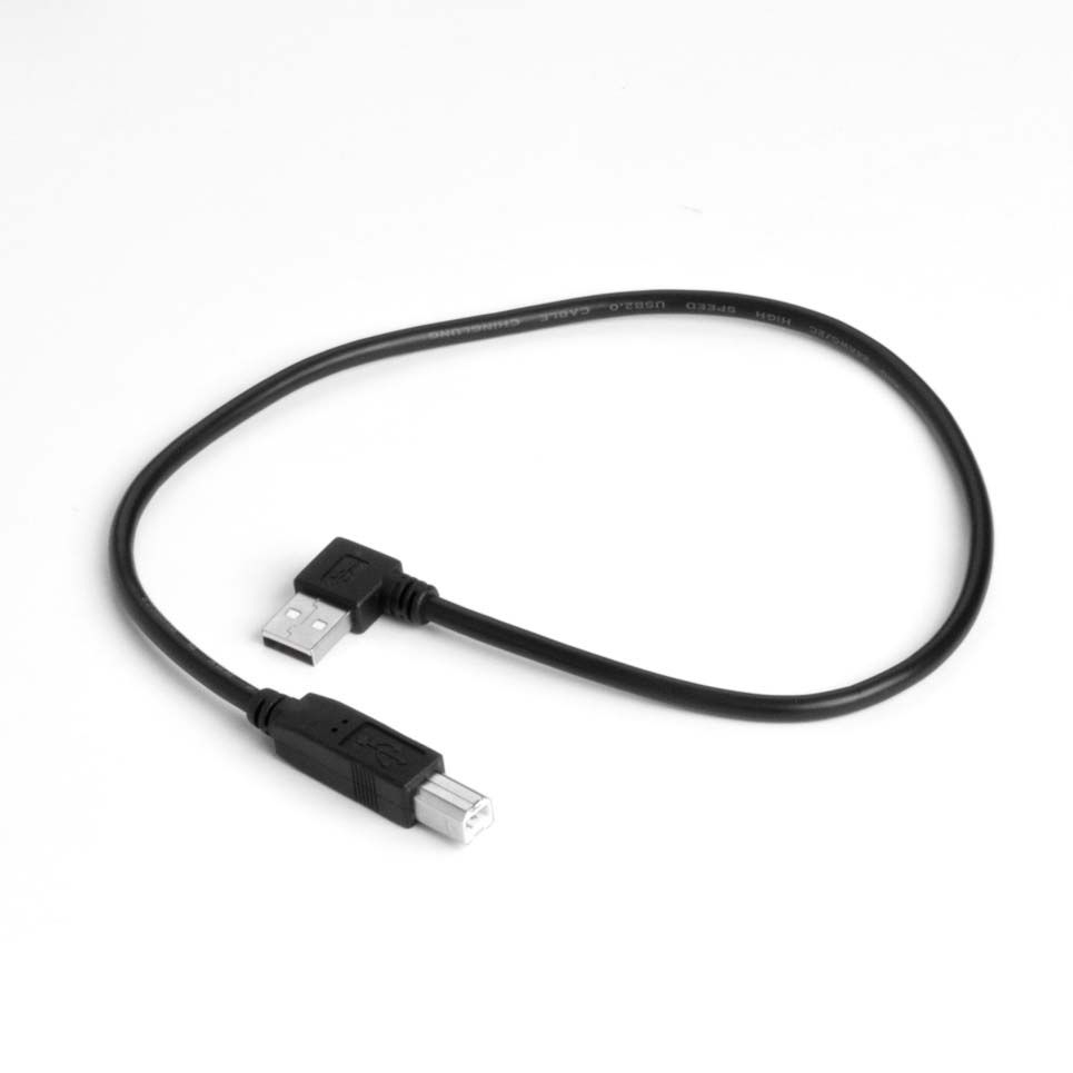 Kurzes USB 2.0 Kabel AB, Stecker A abgewinkelt RECHTS, 50cm Kurzes USB 2.0 Kabel AB, Stecker A abgewinkelt RECHTS, 50cm