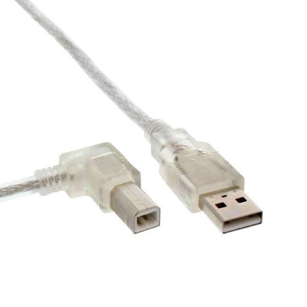 USB 2.0 Winkelkabel: Stecker A gerade auf B 90° RECHTS abgewinkelt, 50cm USB 2.0 Winkelkabel: Stecker A gerade auf B 90° RECHTS abgewinkelt, 50cm