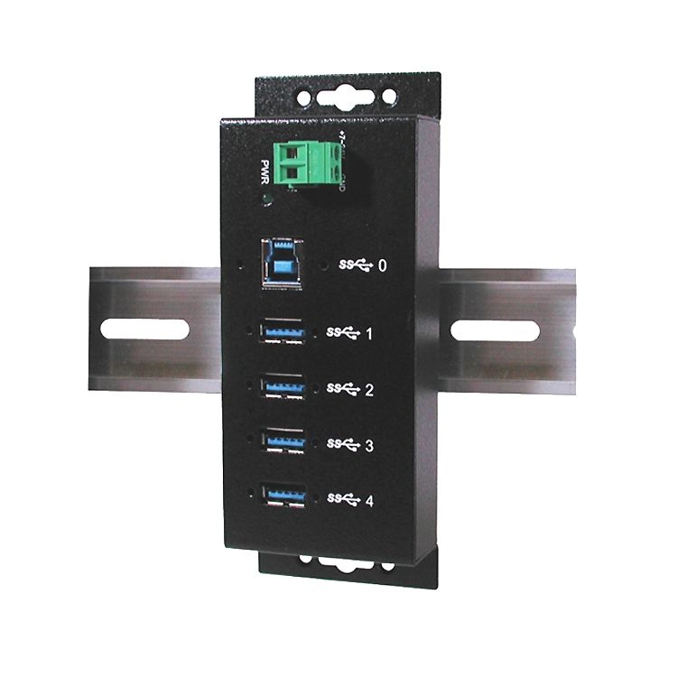 USB 3.0 HUB mit 4 Ports als DIN-RAIL-Version im Metall-Gehäuse, EX-1186HMVS