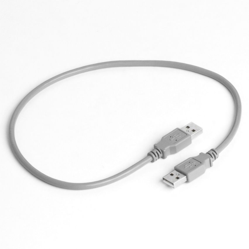 USB 2.0 Spezialkabel mit 2x A Stecker 50cm GRAU