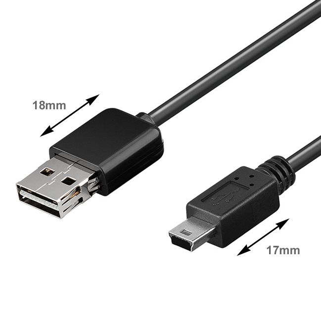 USB 2.0 Kabel A an Mini B mit kleinen Steckern, 3m USB 2.0 Kabel A an Mini B mit kleinen Steckern, 3m