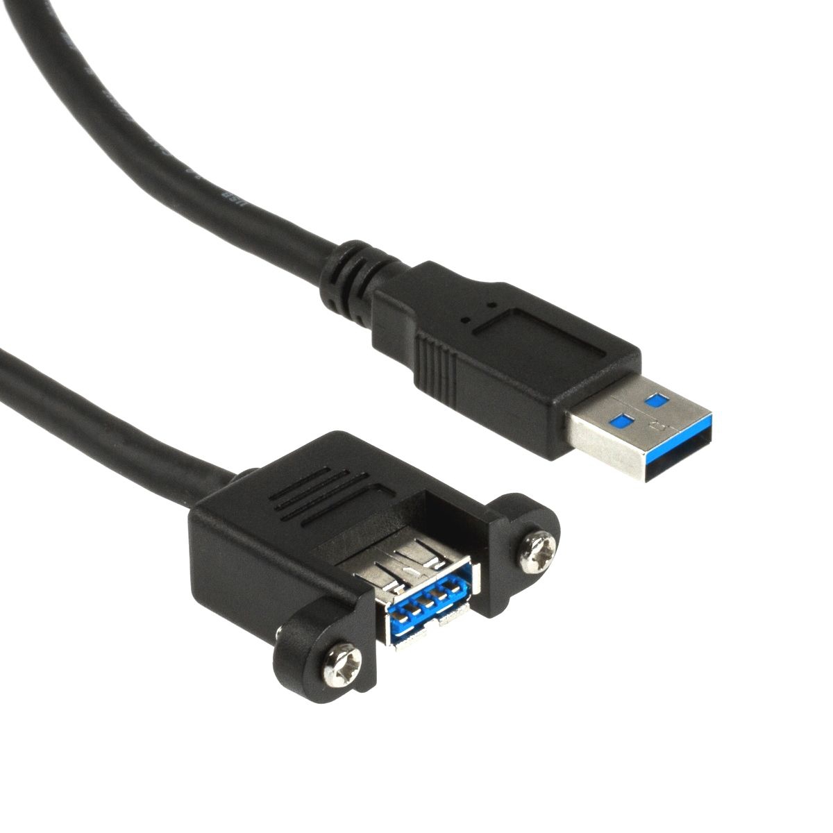 USB 3.0 Montagekabel A-Buchse anschraubbar an A-Stecker 4m Schraubenabstand 30mm