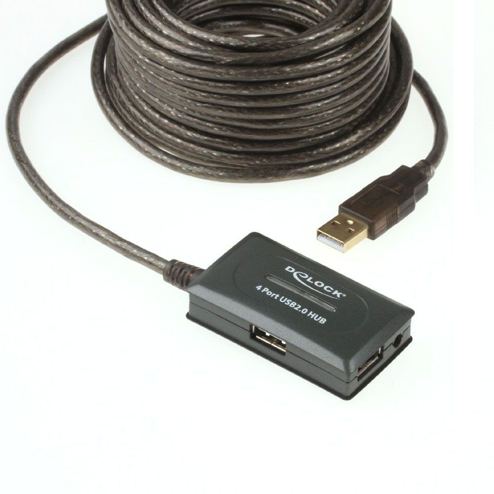 Aktive 10m USB 2.0 Verlängerung mit 4-Port USB-HUB Aktive 10m USB 2.0 Verlängerung mit 4-Port USB-HUB