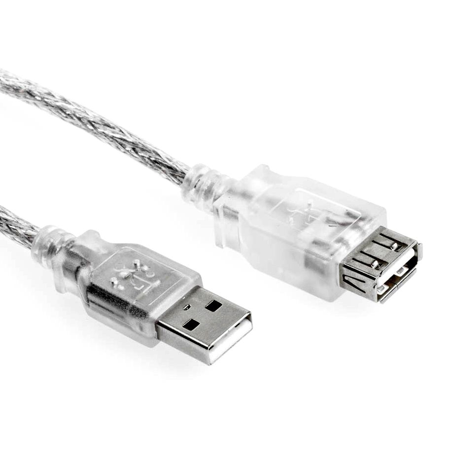 Kurzes USB 2.0 Verlängerungskabel PREMIUM-Qualität silber 50cm