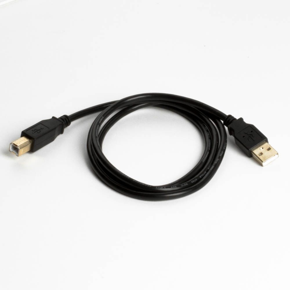 USB-Kabel AB PREMIUM-Qualität, vergoldete Stecker, schwarz, 1m