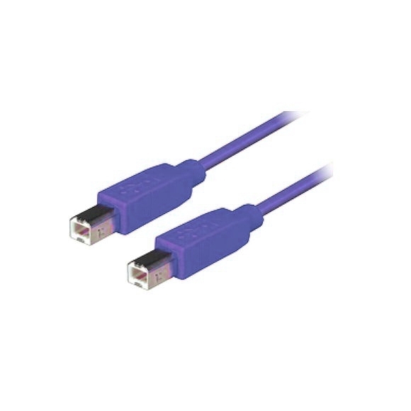USB 2.0 Spezialkabel mit 2x USB B Stecker BLAU-LILA 60cm
