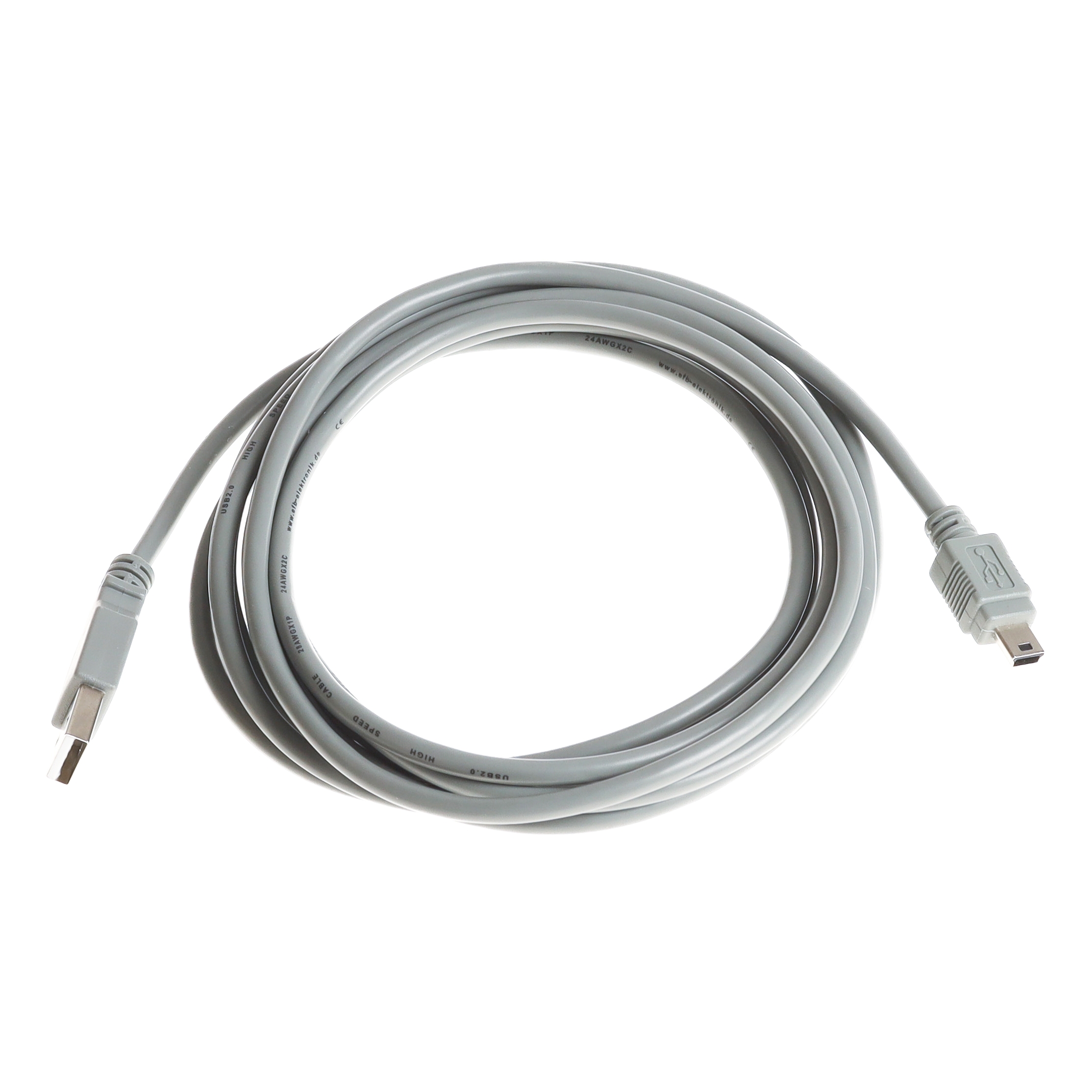 USB 2.0 Kabel A an Mini B 3m grau