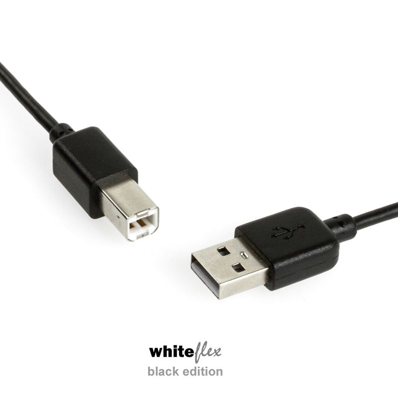 WHITEFLEX Black Edition USB 2.0 Kabel schwarz + flexibel 30cm