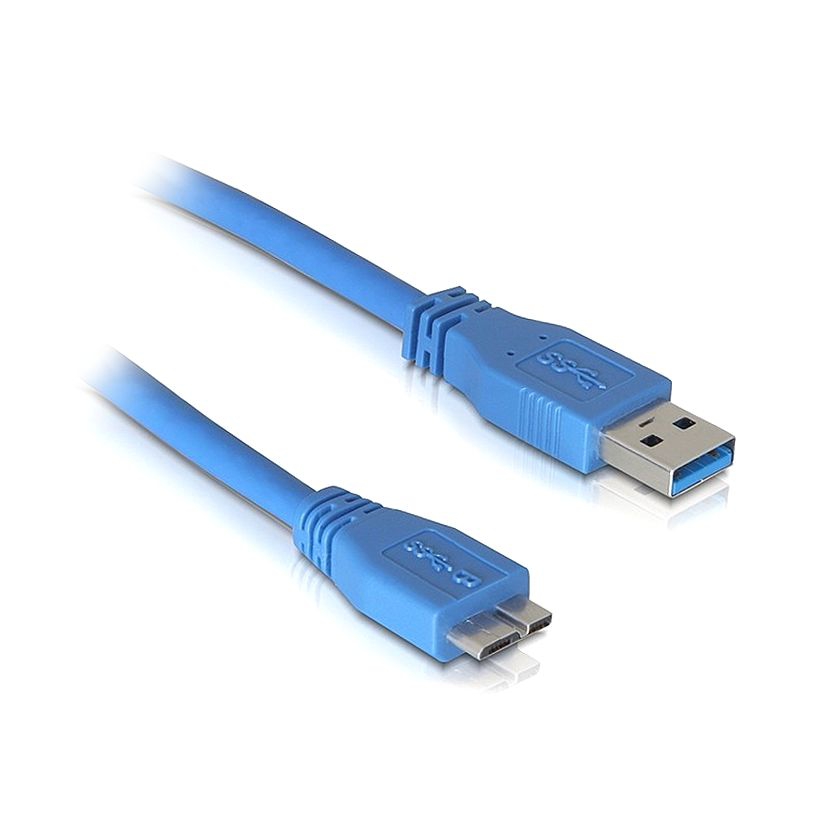 MICRO USB 3.0 Kabel A auf Micro B PREMIUM-Qualtät blau 1m