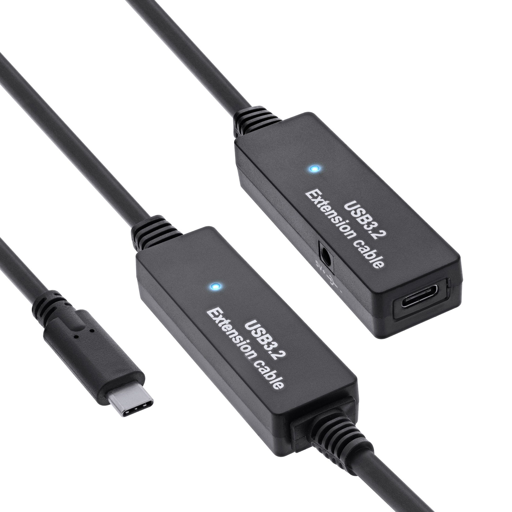 Aktive USB-Verlängerung C auf C, 5 Gbit/s, 10m, inkl. Netzteil